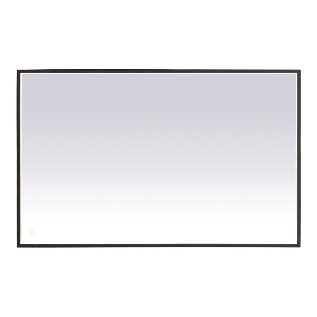 Pier Rectangle LED Mirror in Black by Elegant