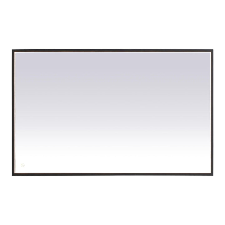 Pier Rectangle LED Mirror in Black by Elegant