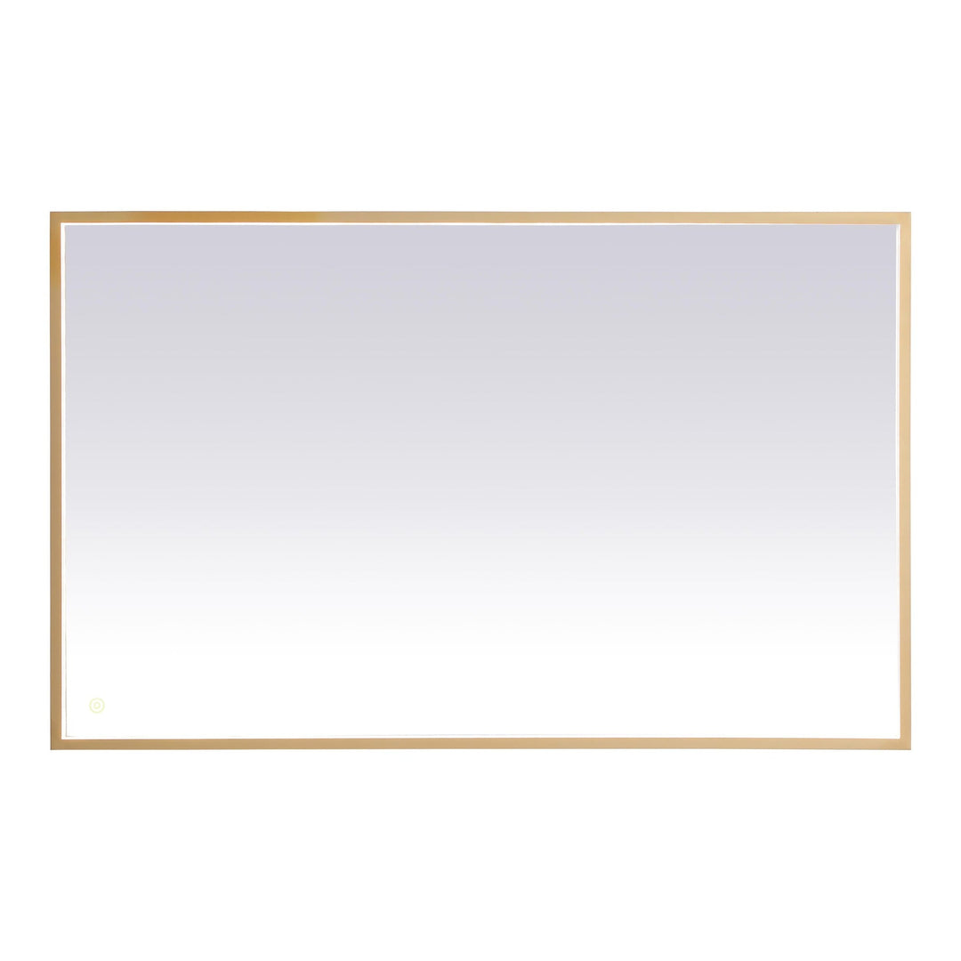 Pier Rectangle LED Mirror in Brass by Elegant