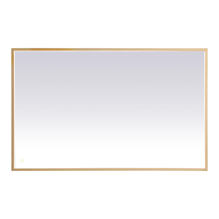 Pier Rectangle LED Mirror in Brass by Elegant
