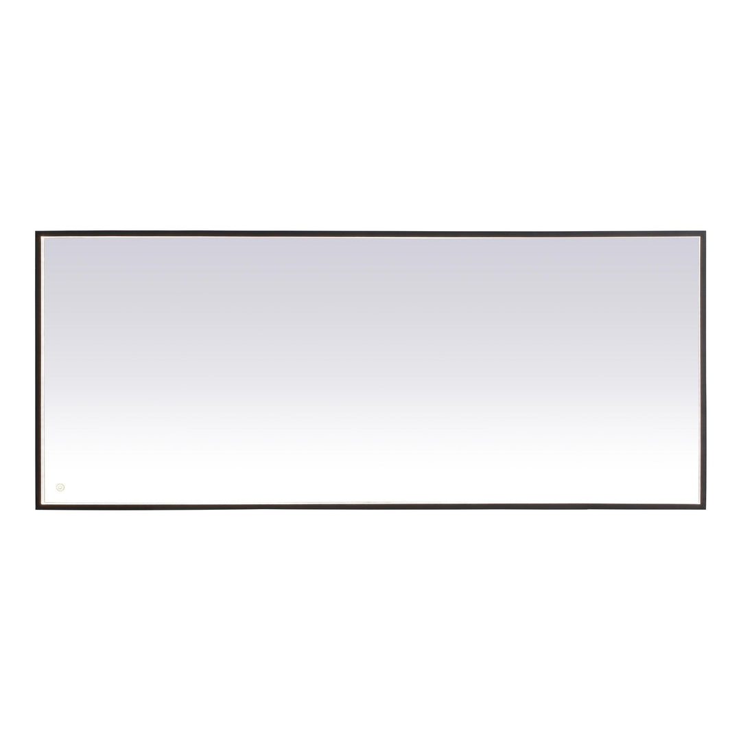 Pier Rectangle LED Mirror in Black by Elegant