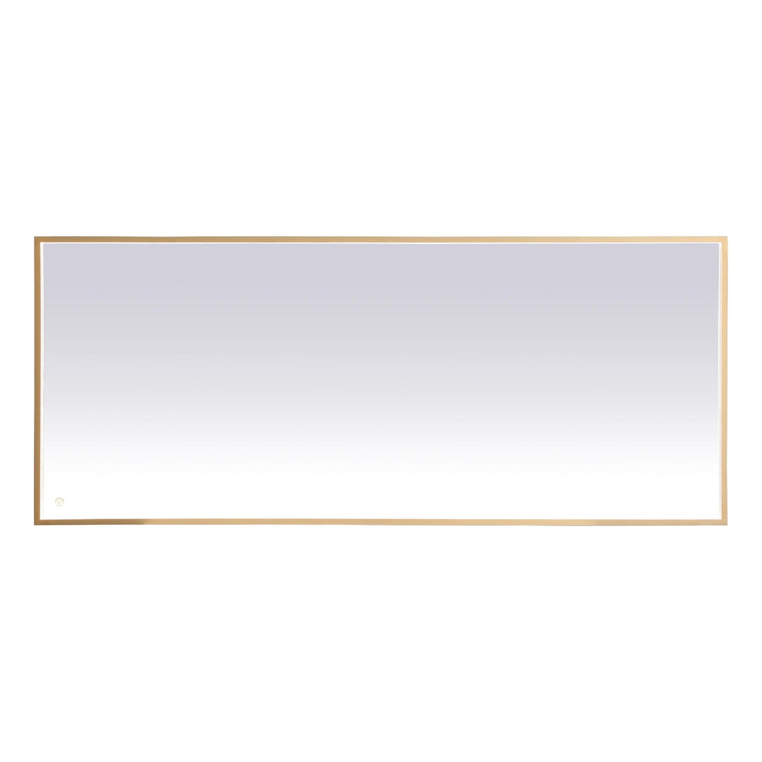 Pier Rectangle LED Mirror in Brass by Elegant