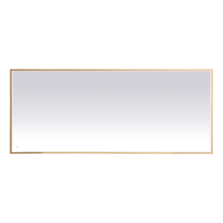 Pier Rectangle LED Mirror in Brass by Elegant