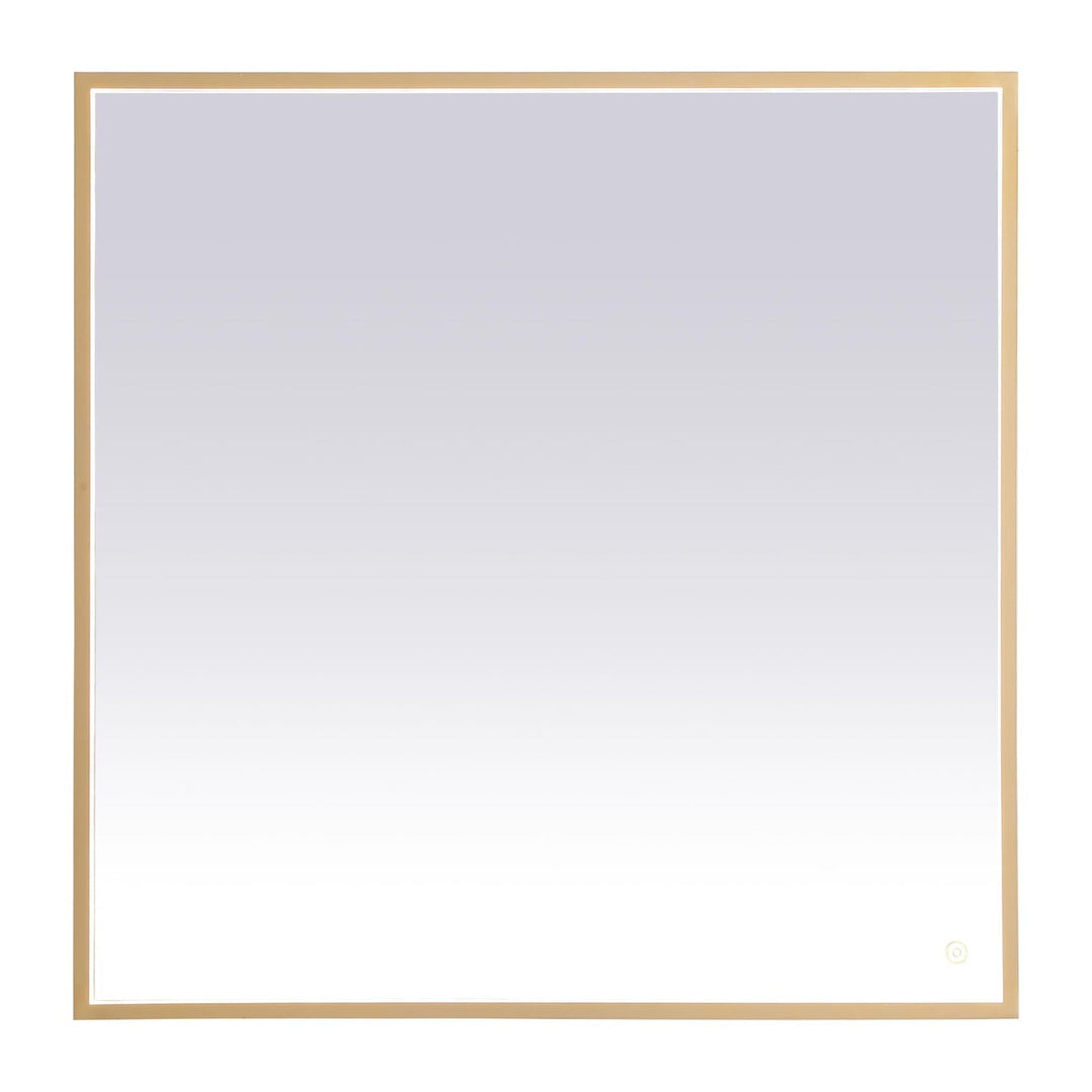 Pier Square LED Mirror in Brass by Elegant