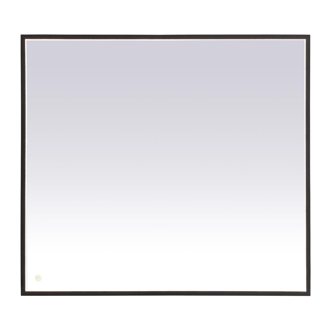 Pier Rectangle LED Mirror in Black by Elegant