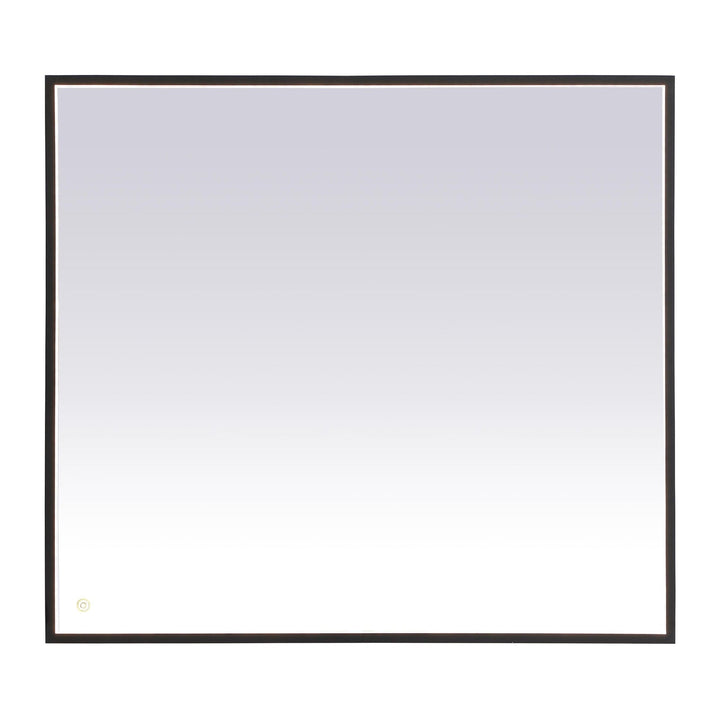 Pier Rectangle LED Mirror in Black by Elegant