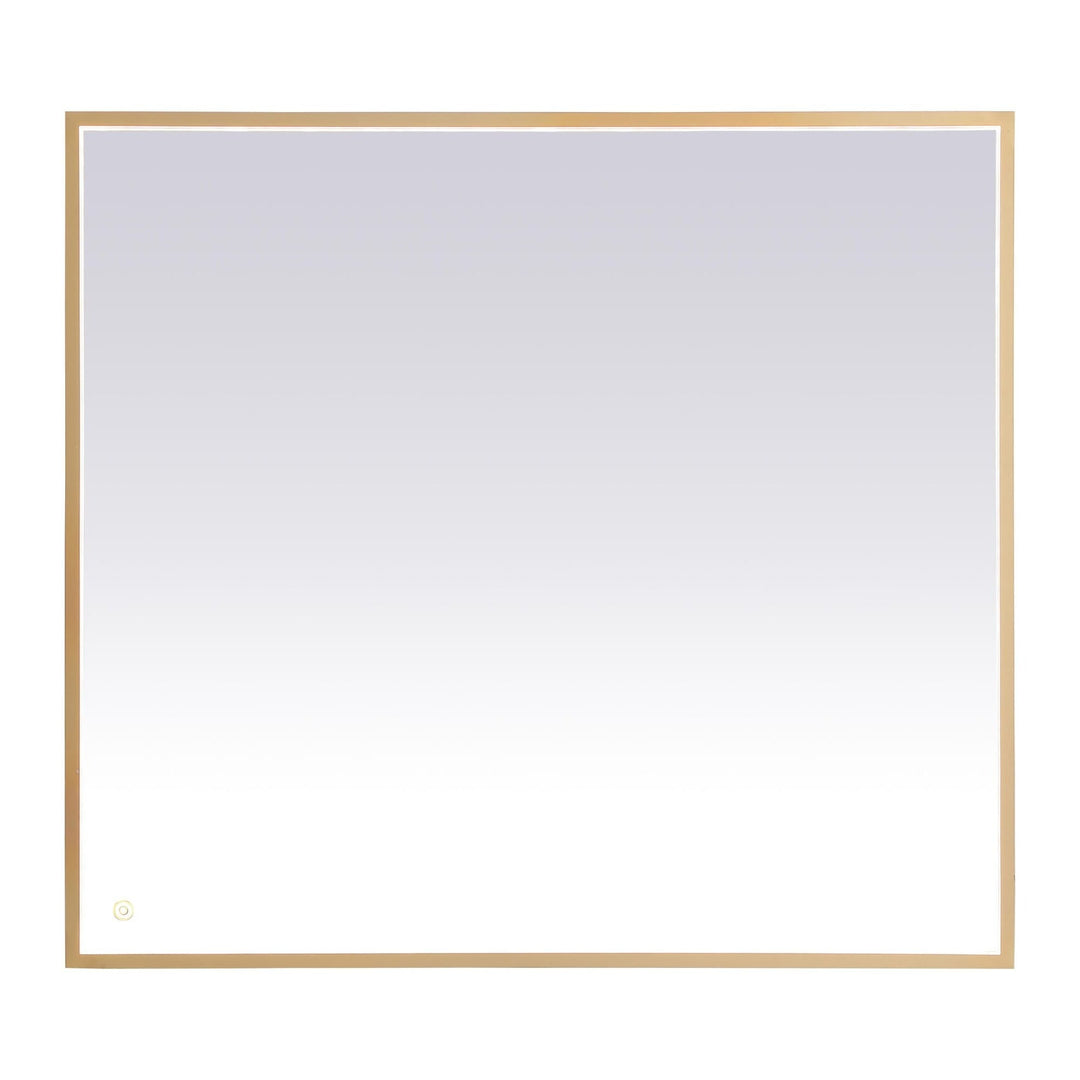 Pier Rectangle LED Mirror in Brass by Elegant