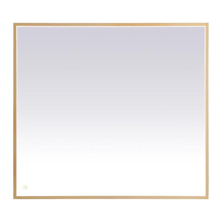Pier Rectangle LED Mirror in Brass by Elegant