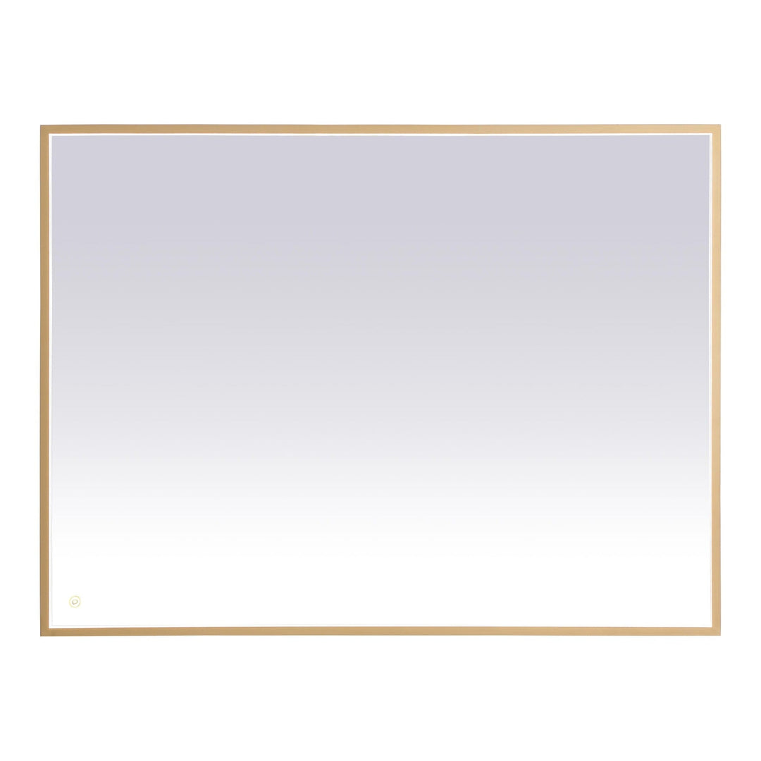 Pier Rectangle LED Mirror in Brass by Elegant