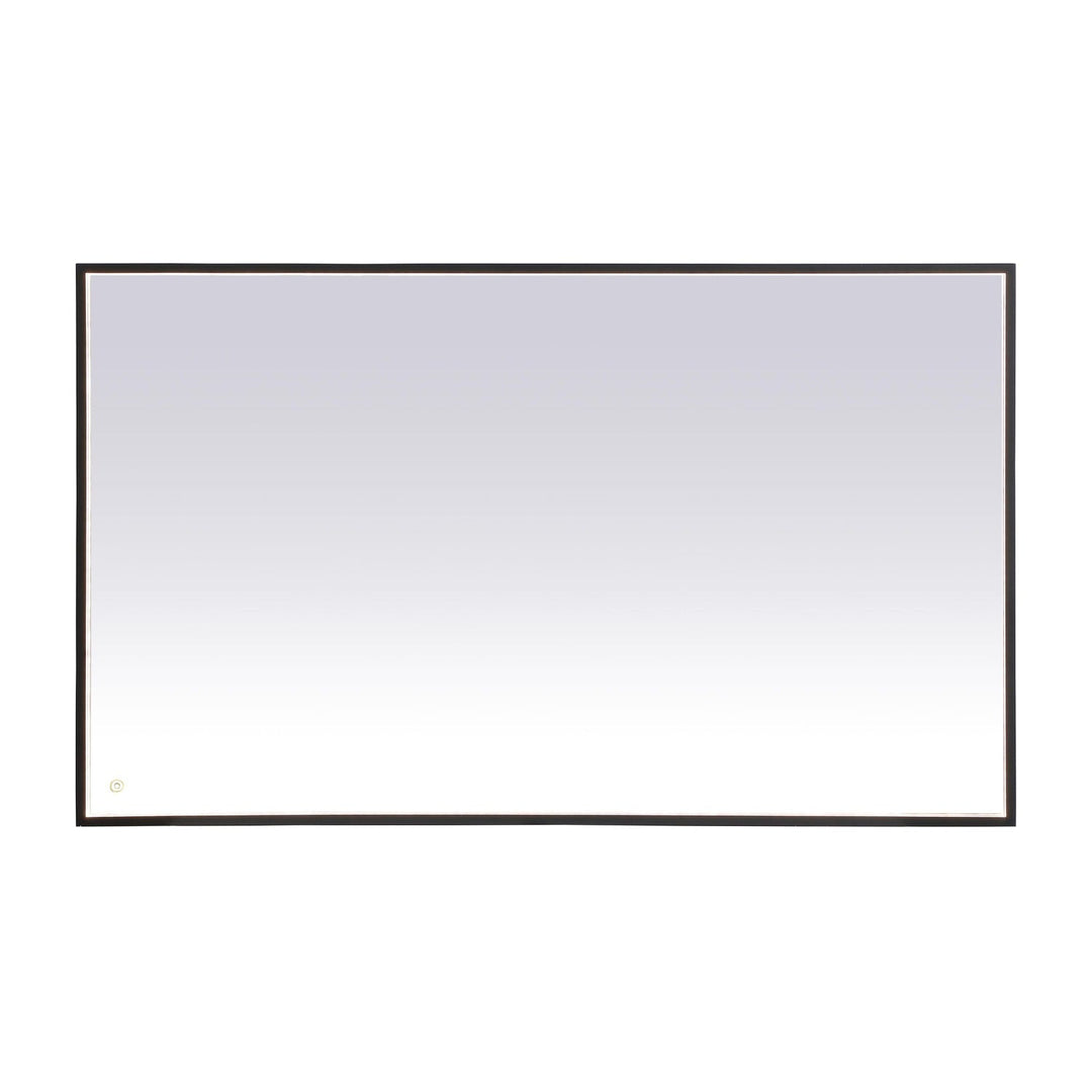 Pier Rectangle LED Mirror in Black by Elegant