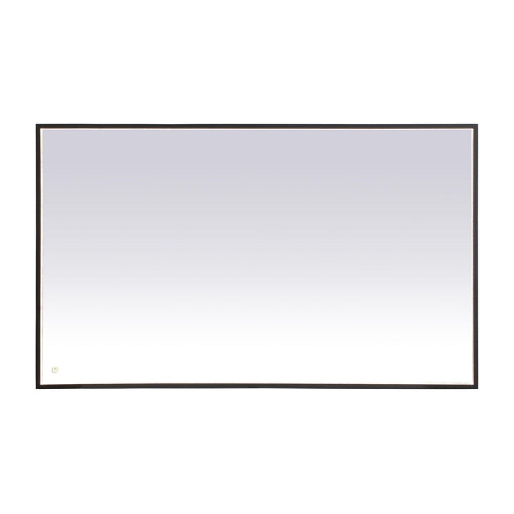 Pier Rectangle LED Mirror in Black by Elegant