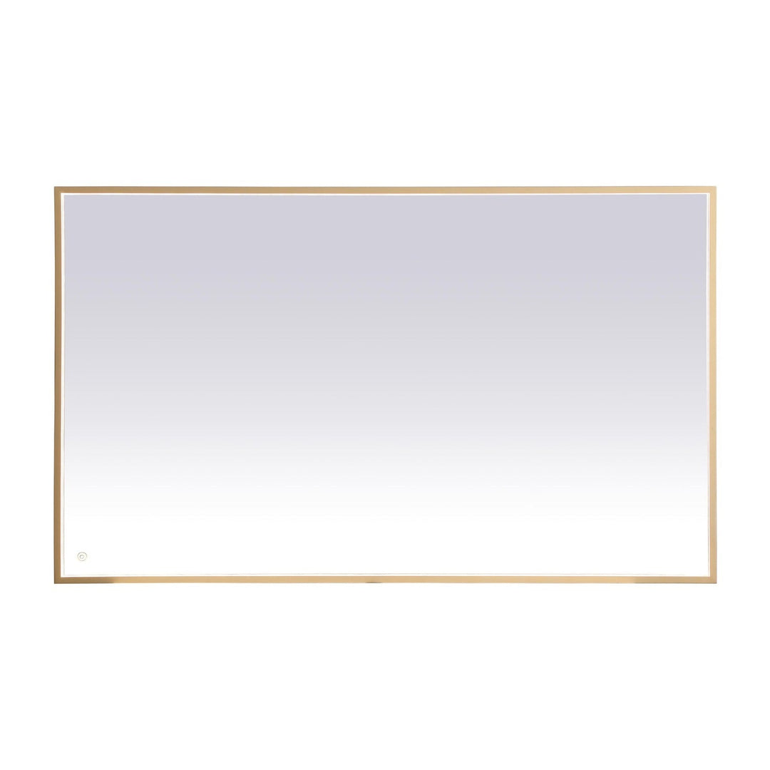 Pier Rectangle LED Mirror in Brass by Elegant