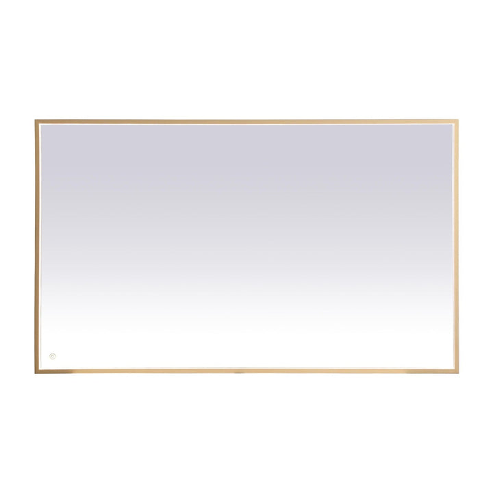 Pier Rectangle LED Mirror in Brass by Elegant