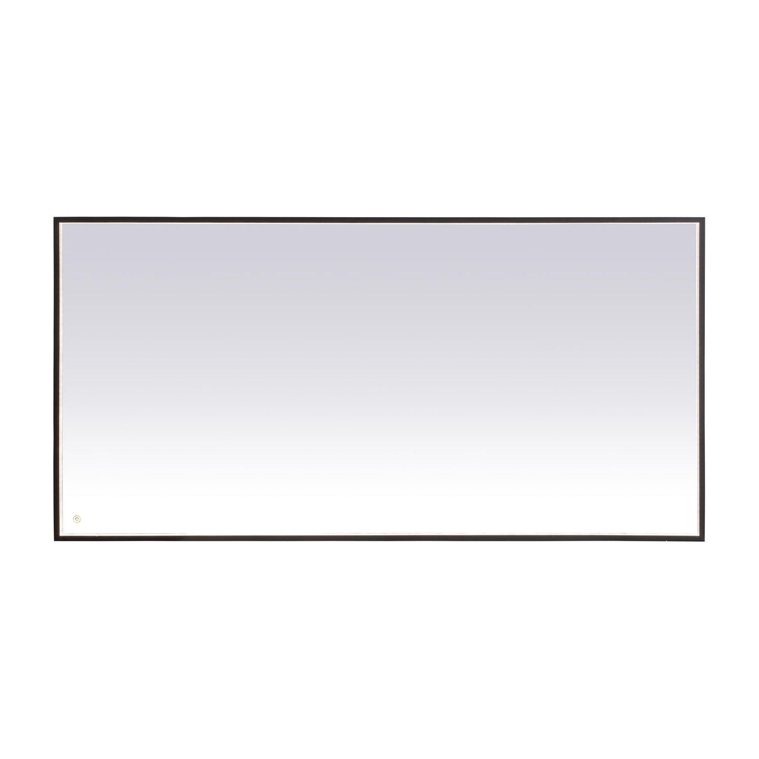 Pier Rectangle LED Mirror in Black by Elegant