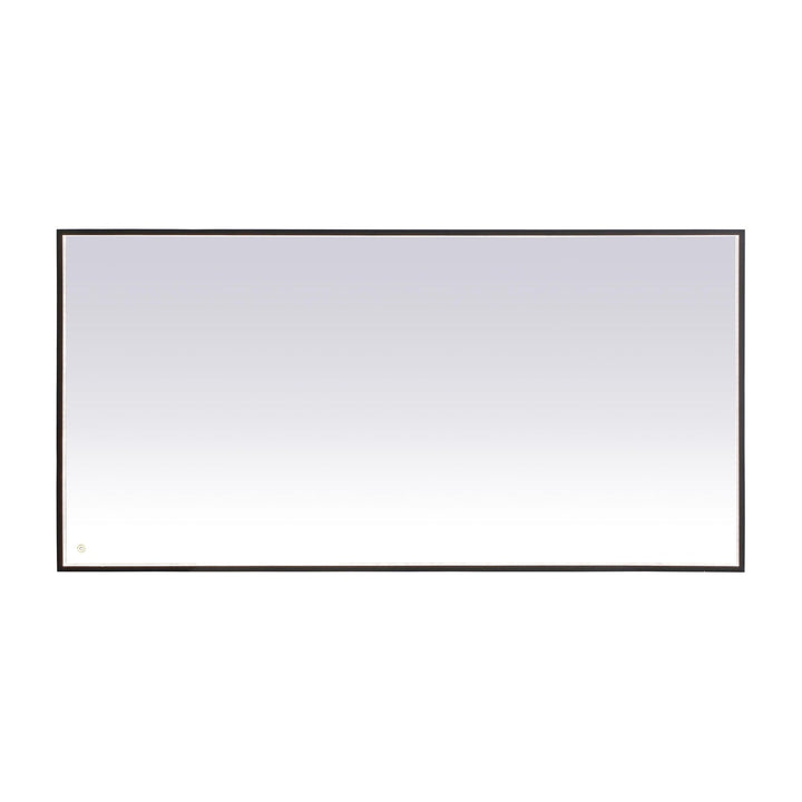 Pier Rectangle LED Mirror in Black by Elegant