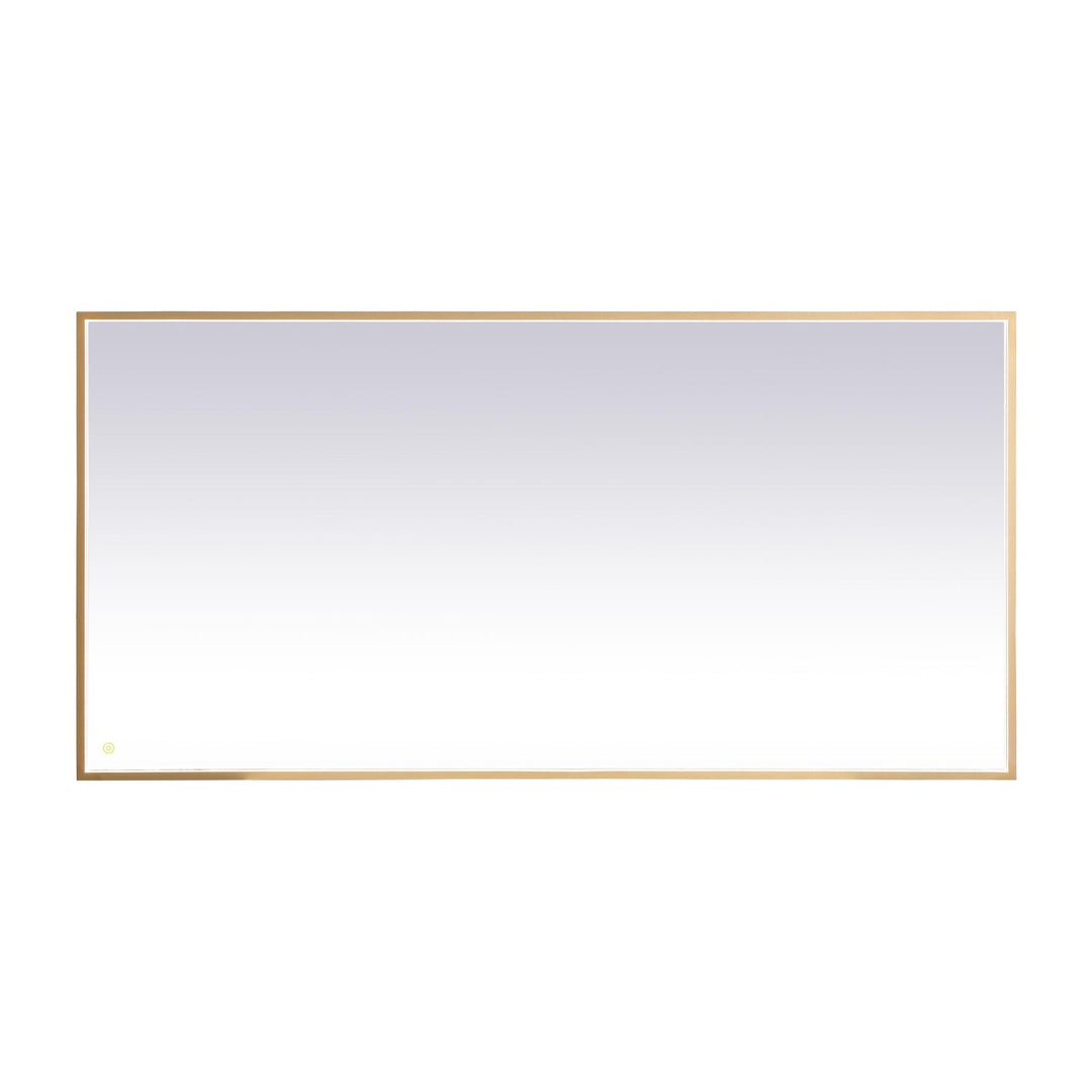 Pier Rectangle LED Mirror in Brass by Elegant