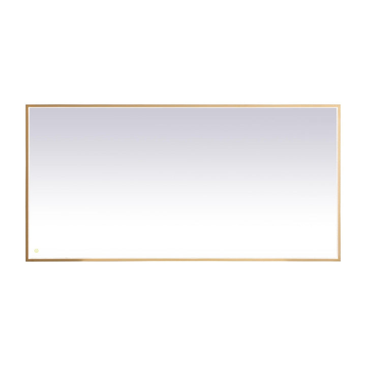 Pier Rectangle LED Mirror in Brass by Elegant