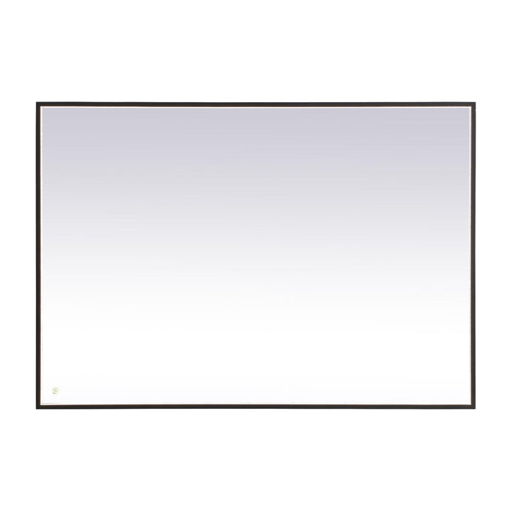 Pier Rectangle LED Mirror in Black by Elegant