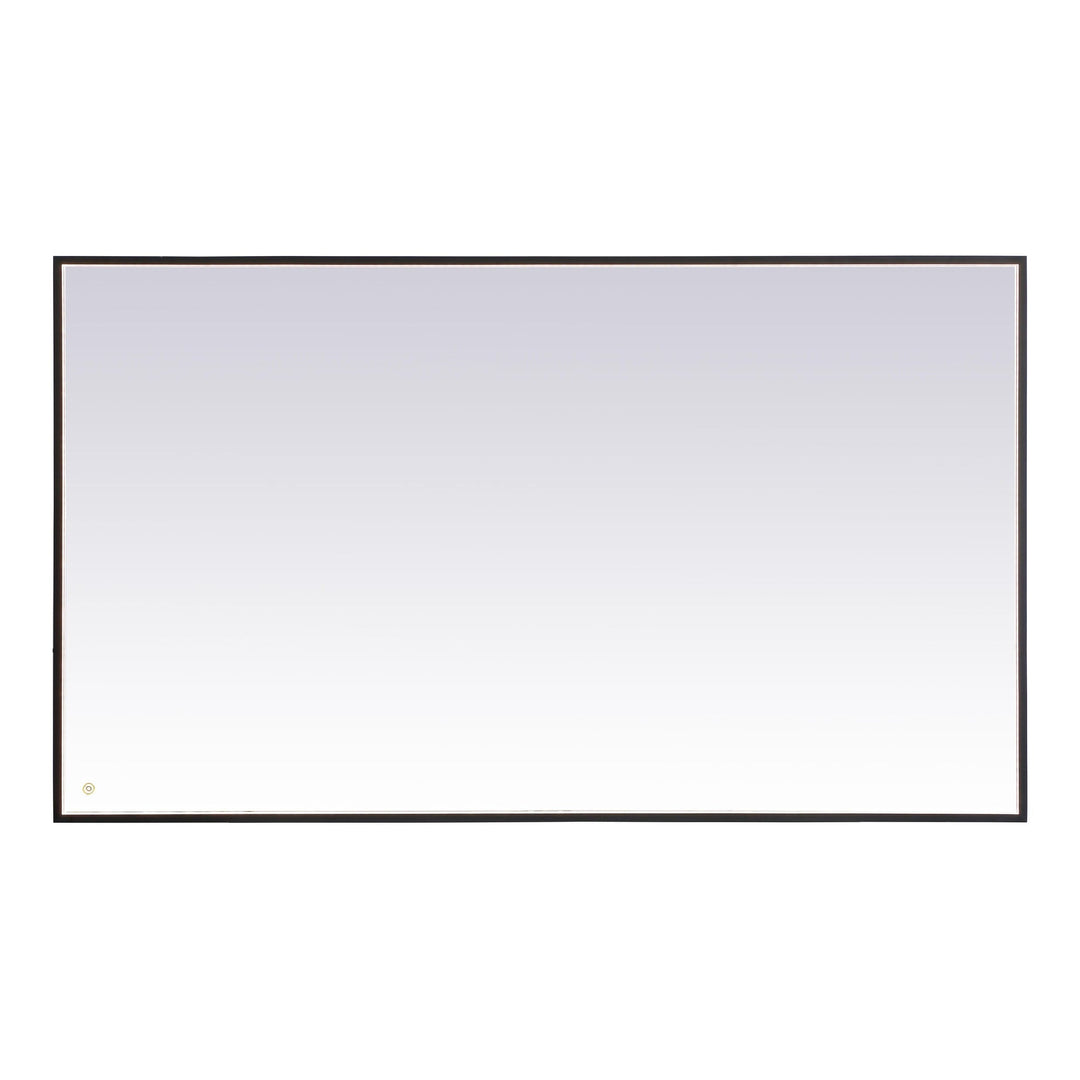 Pier Rectangle LED Mirror in Black by Elegant