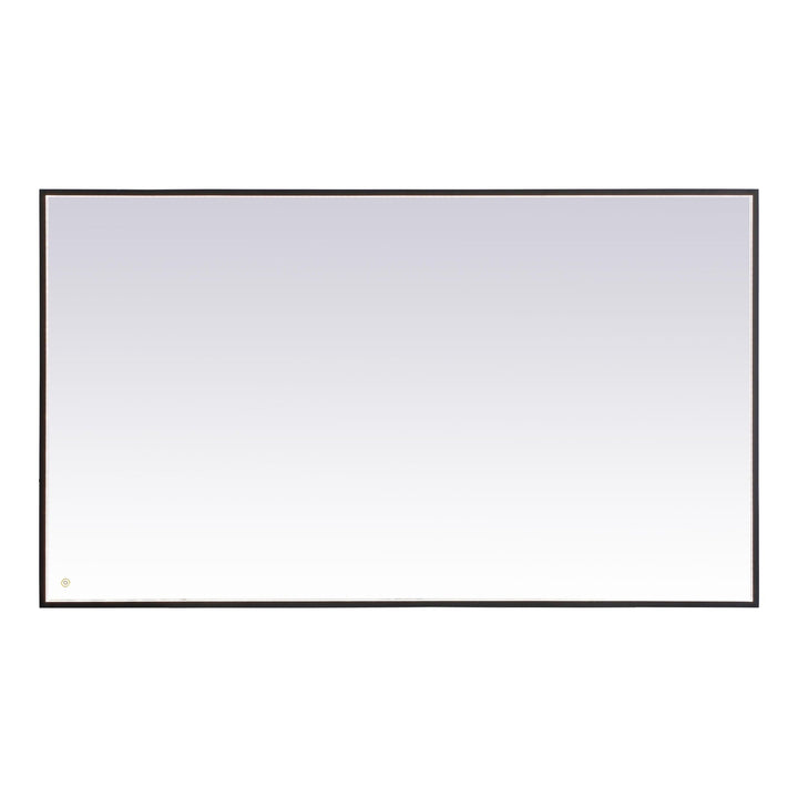 Pier Rectangle LED Mirror in Black by Elegant