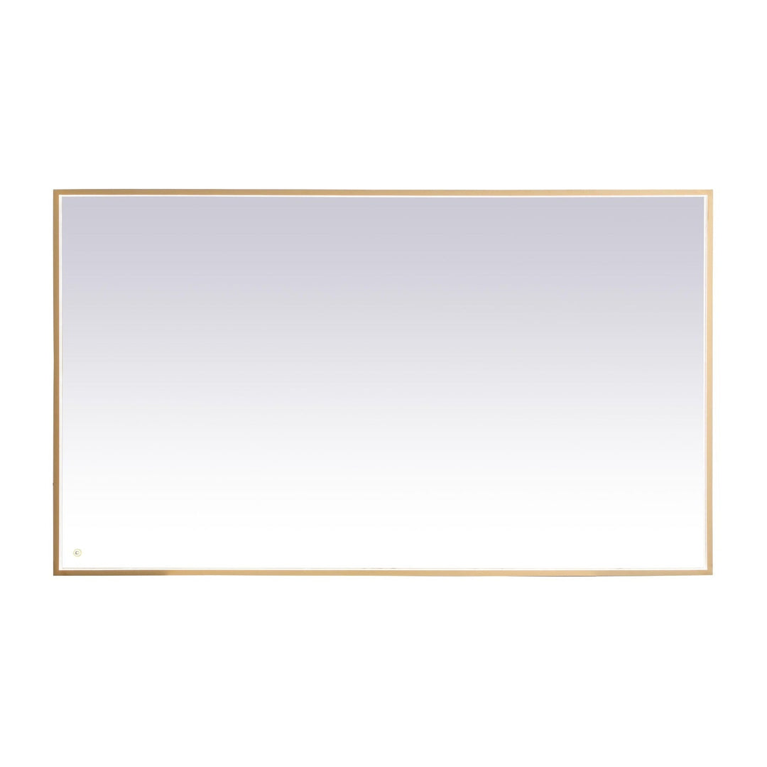 Pier Rectangle LED Mirror in Brass by Elegant