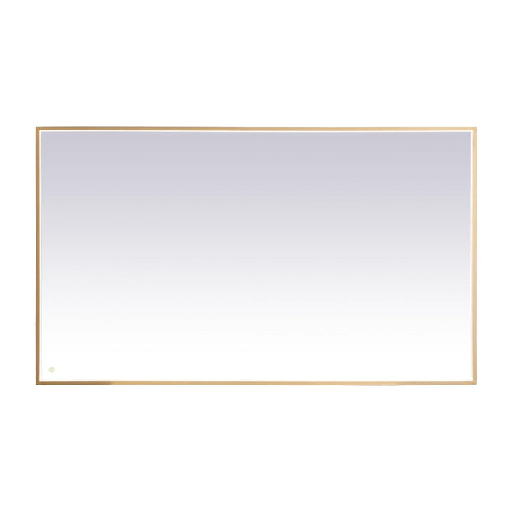 Pier Rectangle LED Mirror in Brass by Elegant