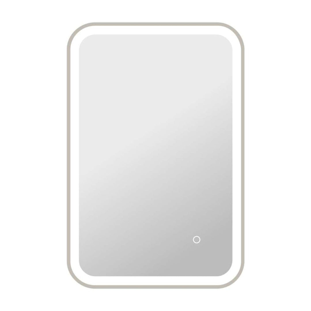 Framed LED Round Mirror II in Silver by Elegant