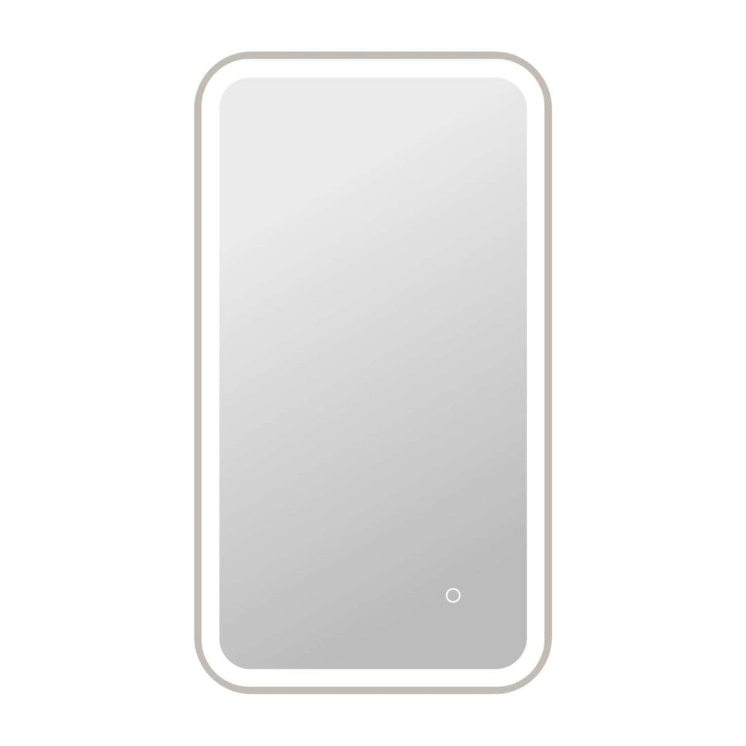 Framed LED Round Mirror II in Silver by Elegant