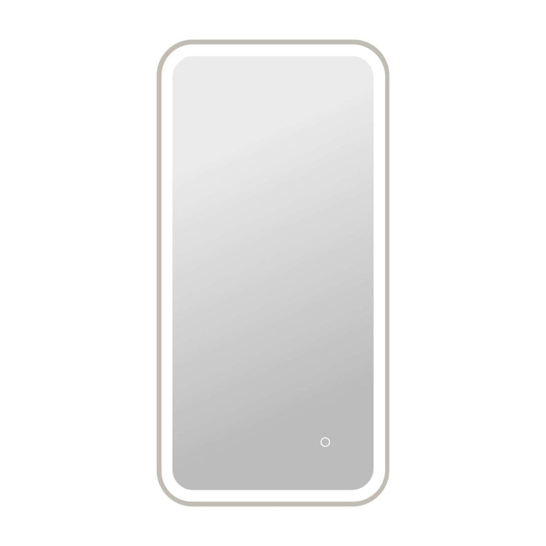 Framed LED Round Mirror II in Silver by Elegant