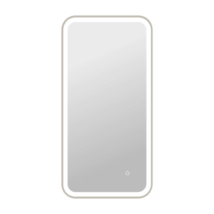 Framed LED Round Mirror II in Silver by Elegant