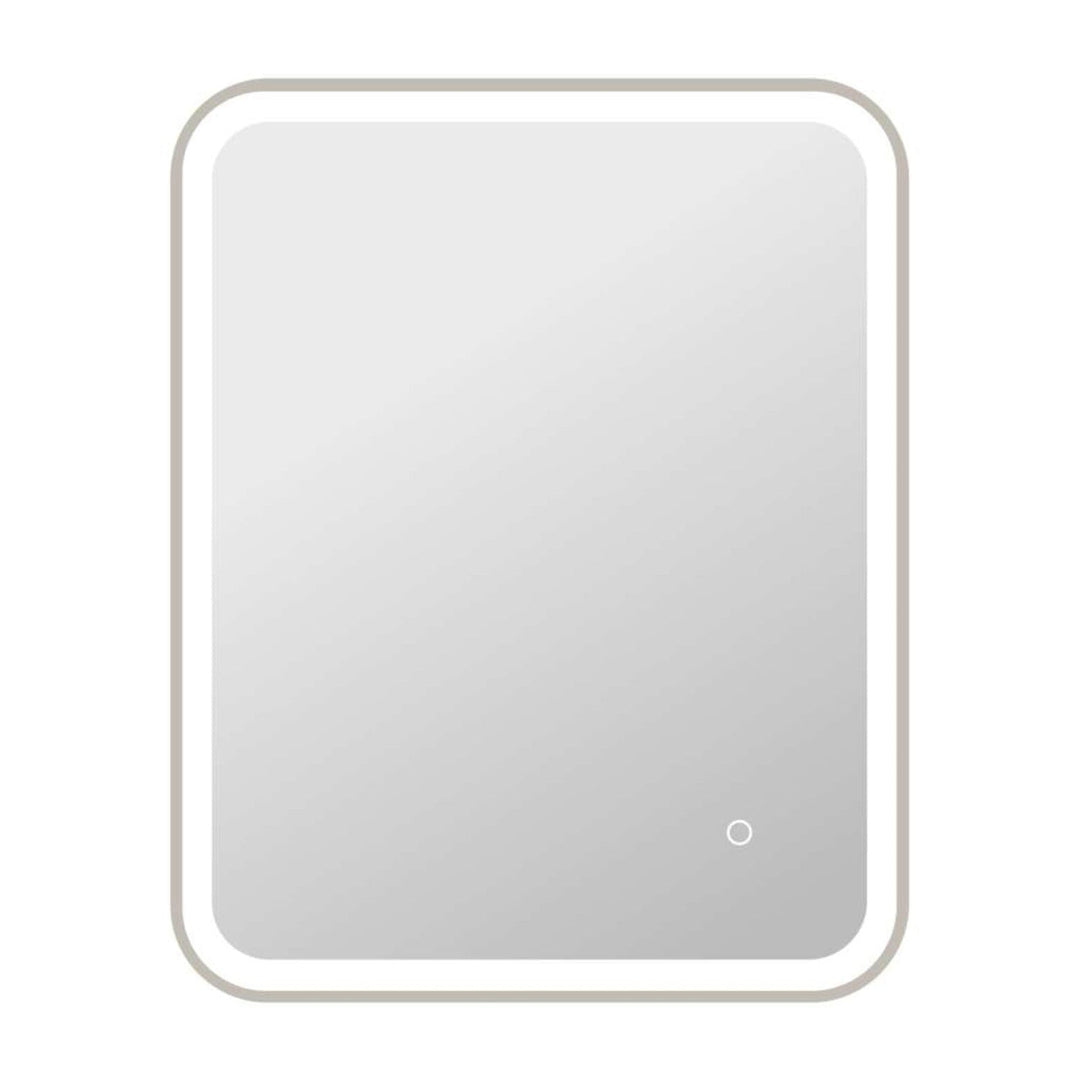 Framed LED Round Mirror II in Silver by Elegant