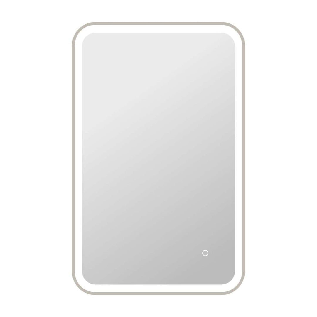 Framed LED Round Mirror II in Silver by Elegant