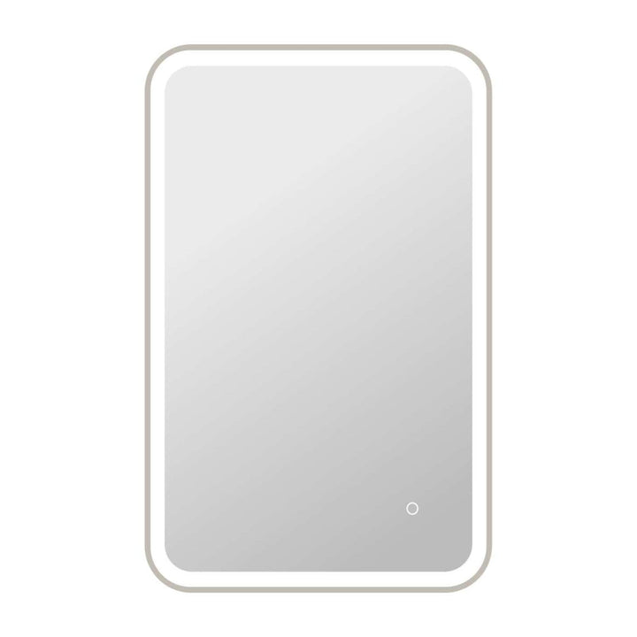 Framed LED Round Mirror II in Silver by Elegant