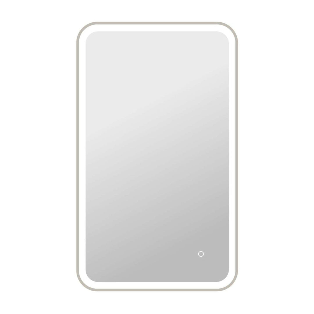 Framed LED Round Mirror II in Silver by Elegant