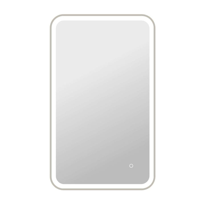 Framed LED Round Mirror II in Silver by Elegant