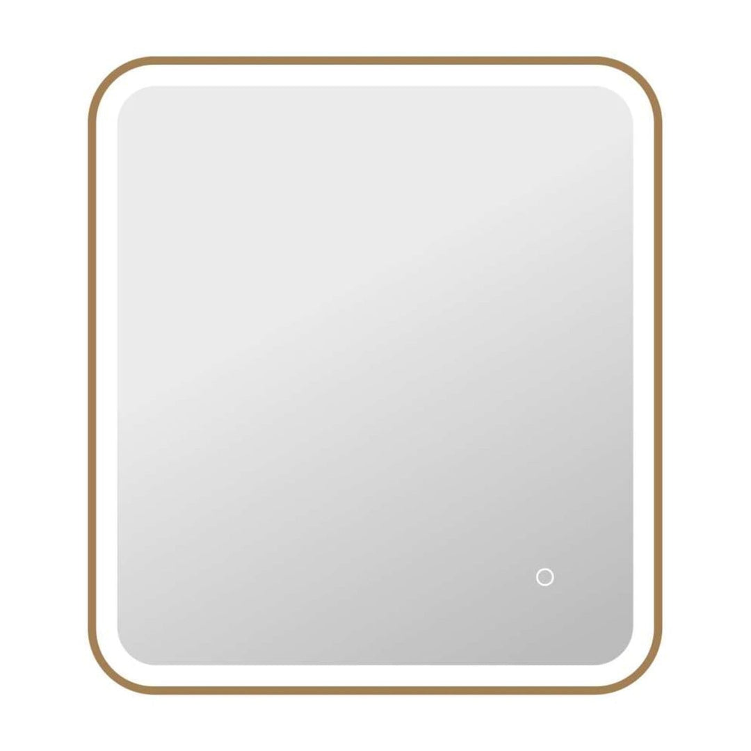 Framed LED Round Mirror II in Satin Gold by Elegant