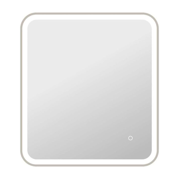 Framed LED Round Mirror II in Silver by Elegant