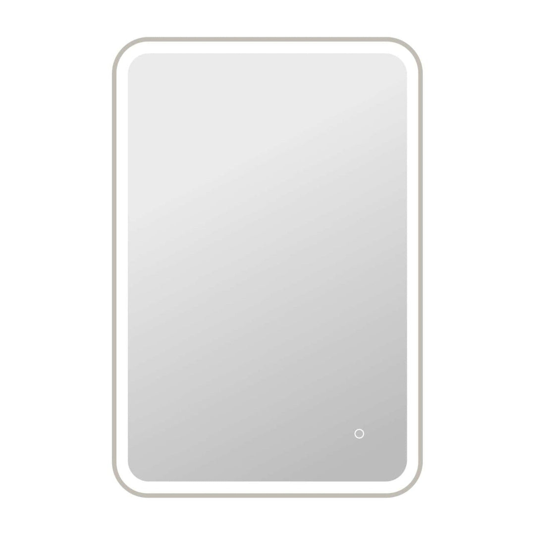 Framed LED Round Mirror II in Silver by Elegant