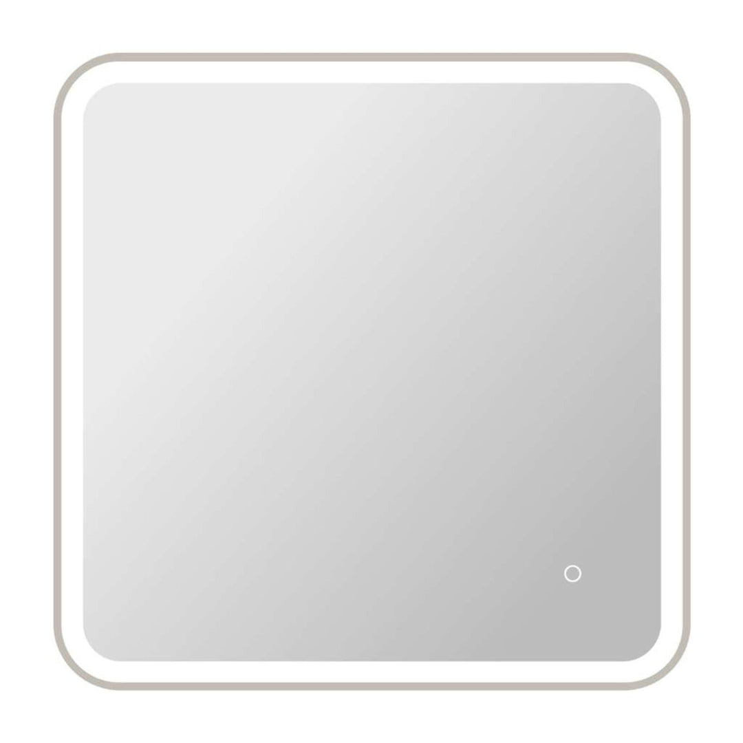 Framed LED Round Mirror II in Silver by Elegant