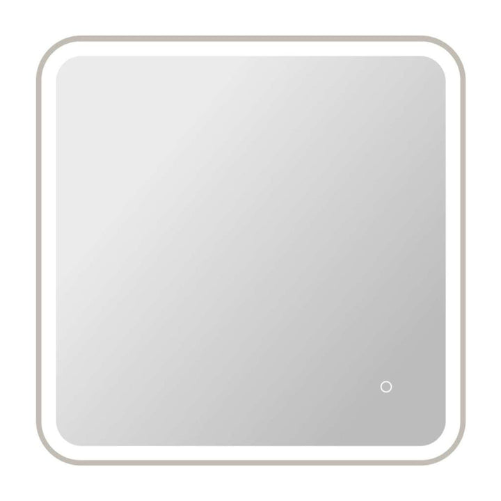 Framed LED Round Mirror II in Silver by Elegant