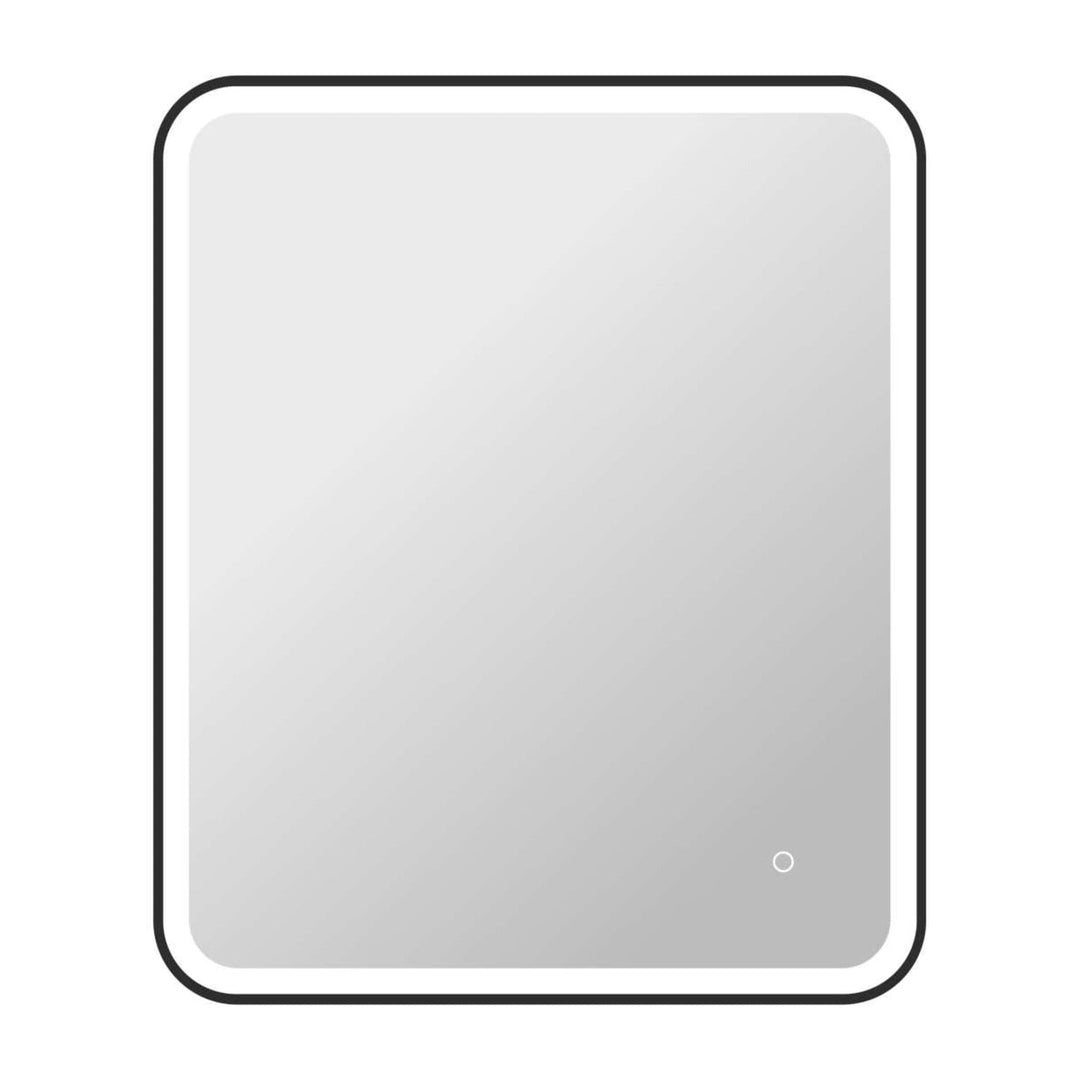 Framed LED Round Mirror II in Black by Elegant