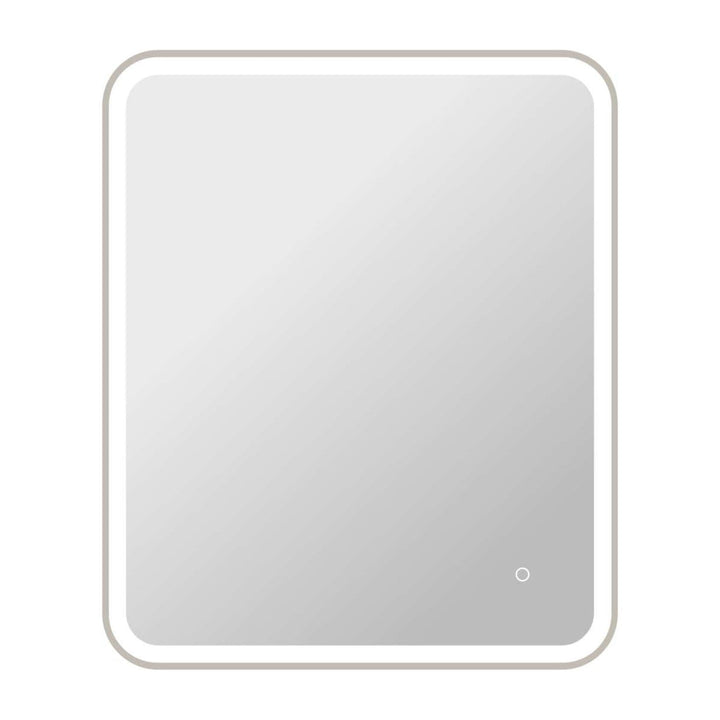 Framed LED Round Mirror II in Silver by Elegant