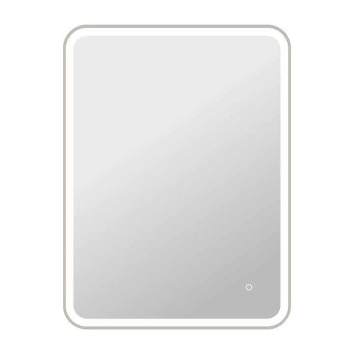 Framed LED Round Mirror II in Silver by Elegant