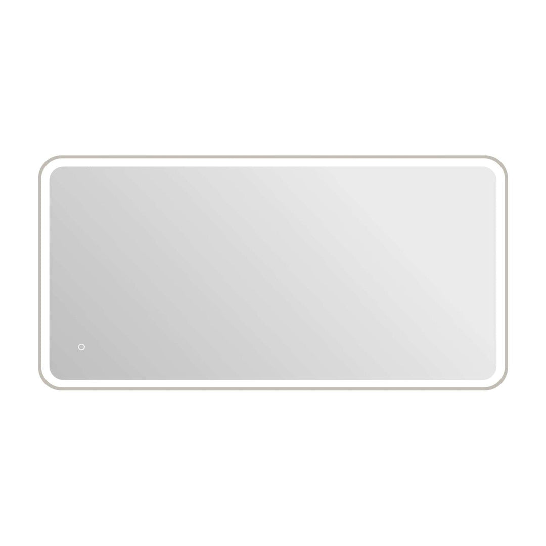 Framed LED Round Mirror II in Silver by Elegant