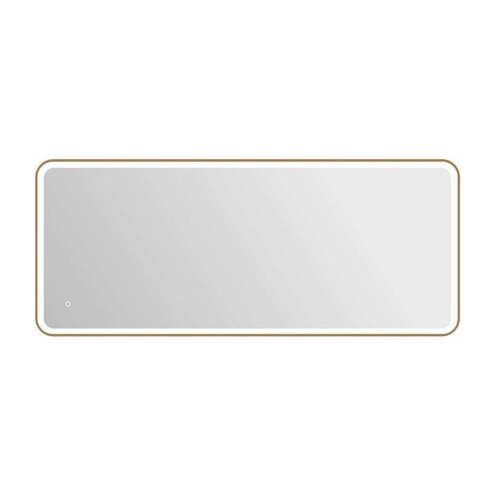 Framed LED Round Mirror II in Satin Gold by Elegant