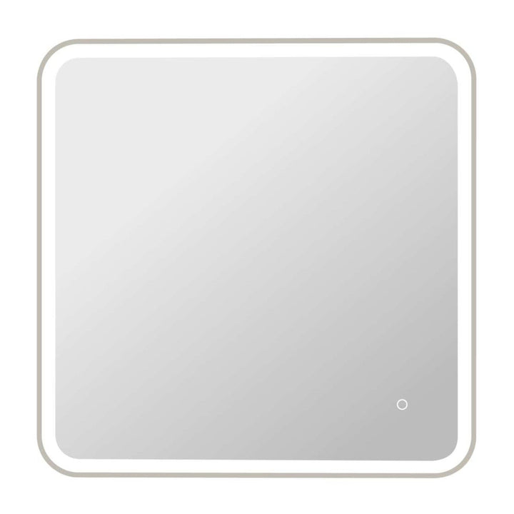Framed LED Round Mirror II in Silver by Elegant