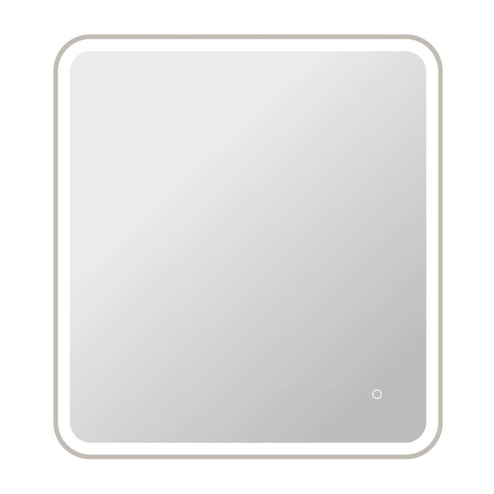 Framed LED Round Mirror II in Silver by Elegant