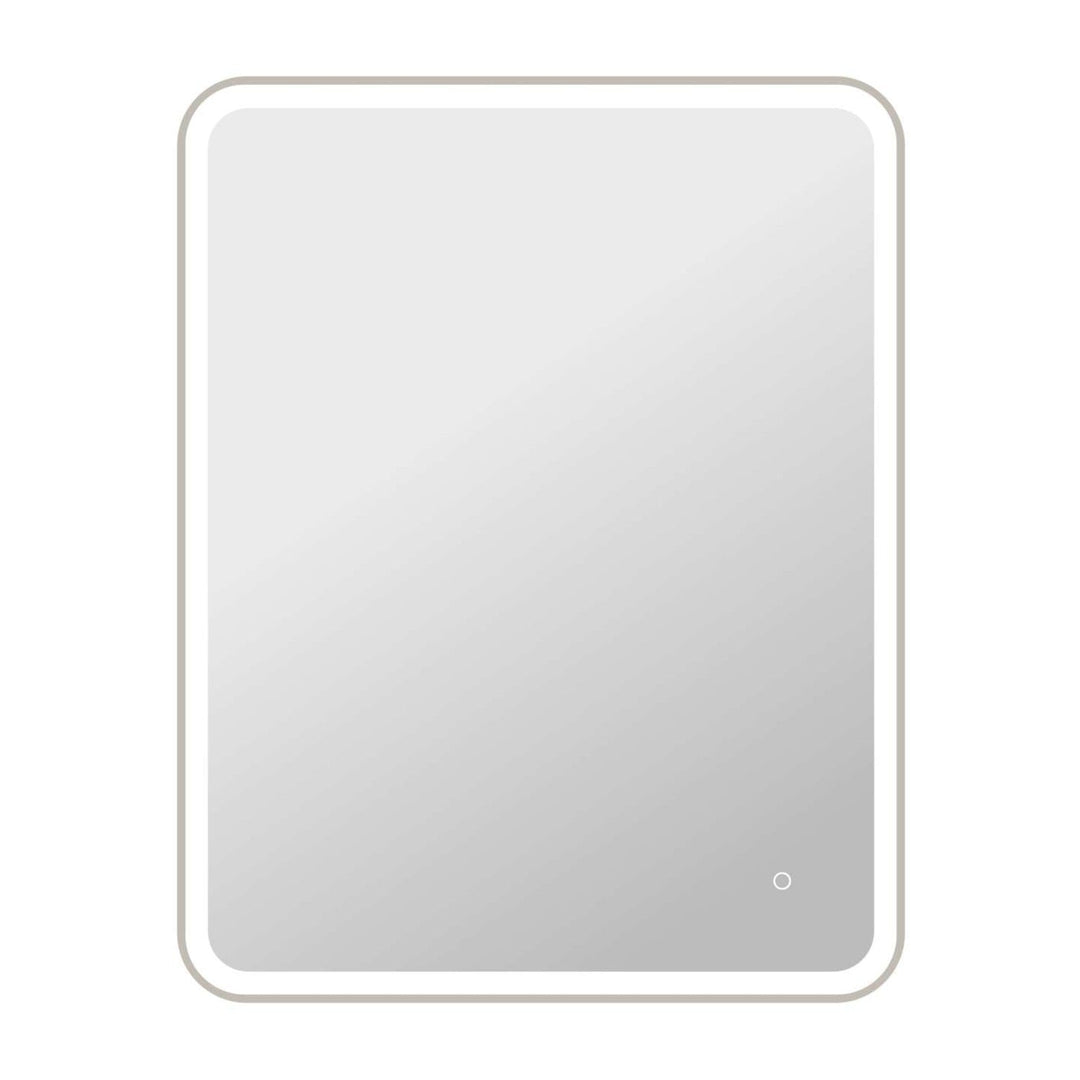 Framed LED Round Mirror II in Silver by Elegant