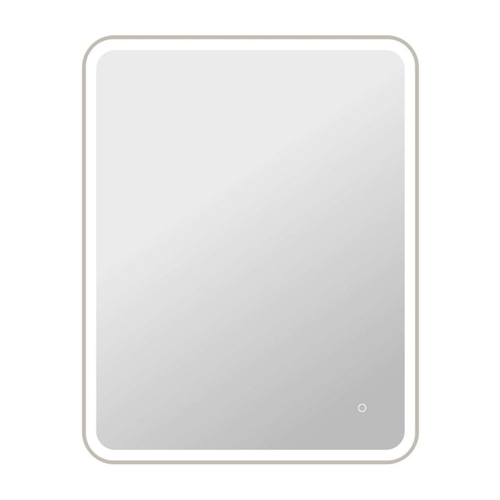 Framed LED Round Mirror II in Silver by Elegant