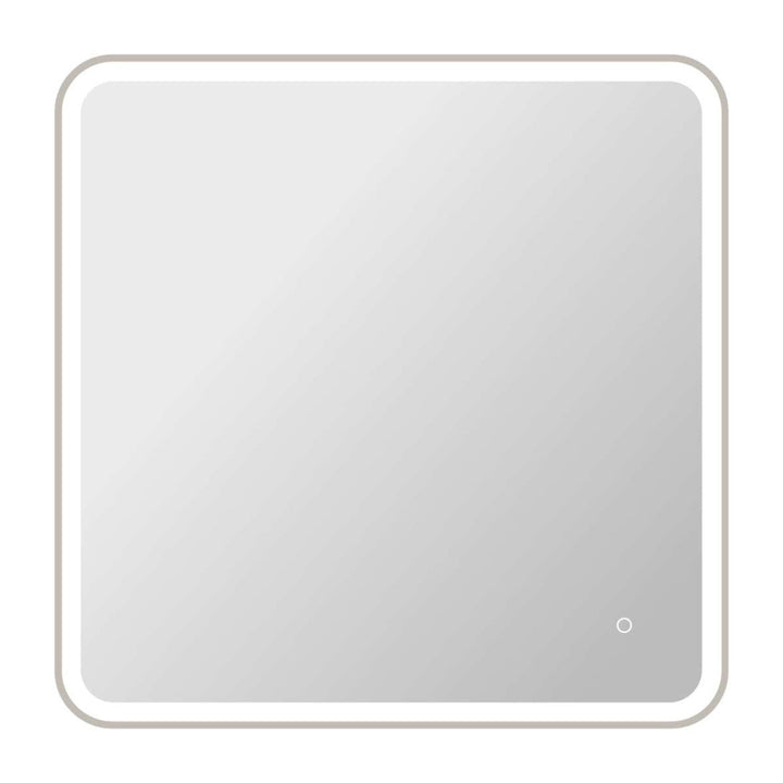 Framed LED Round Mirror II in Silver by Elegant